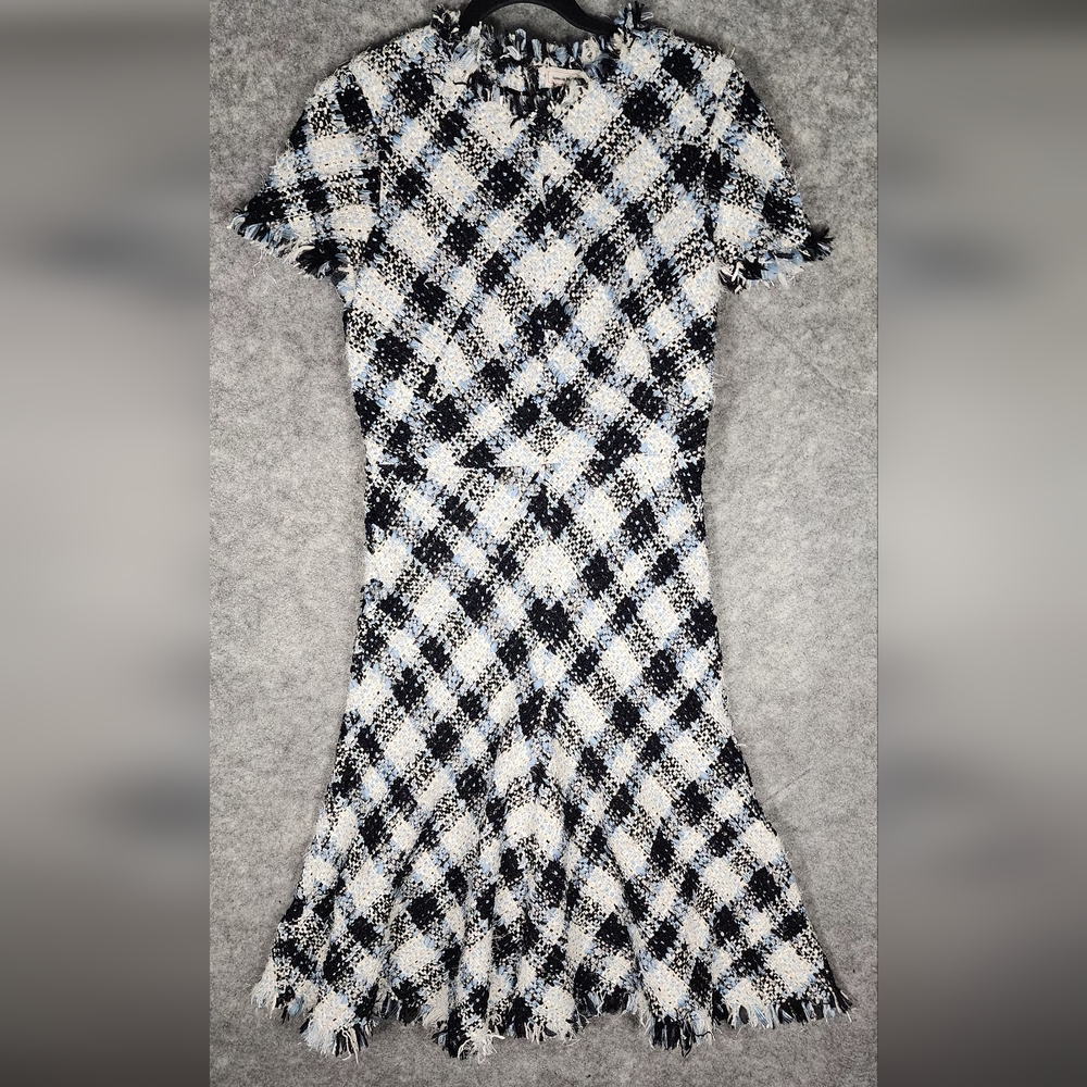 Alexander McQueen Tweed Plaid Print dress 44 IT US 8